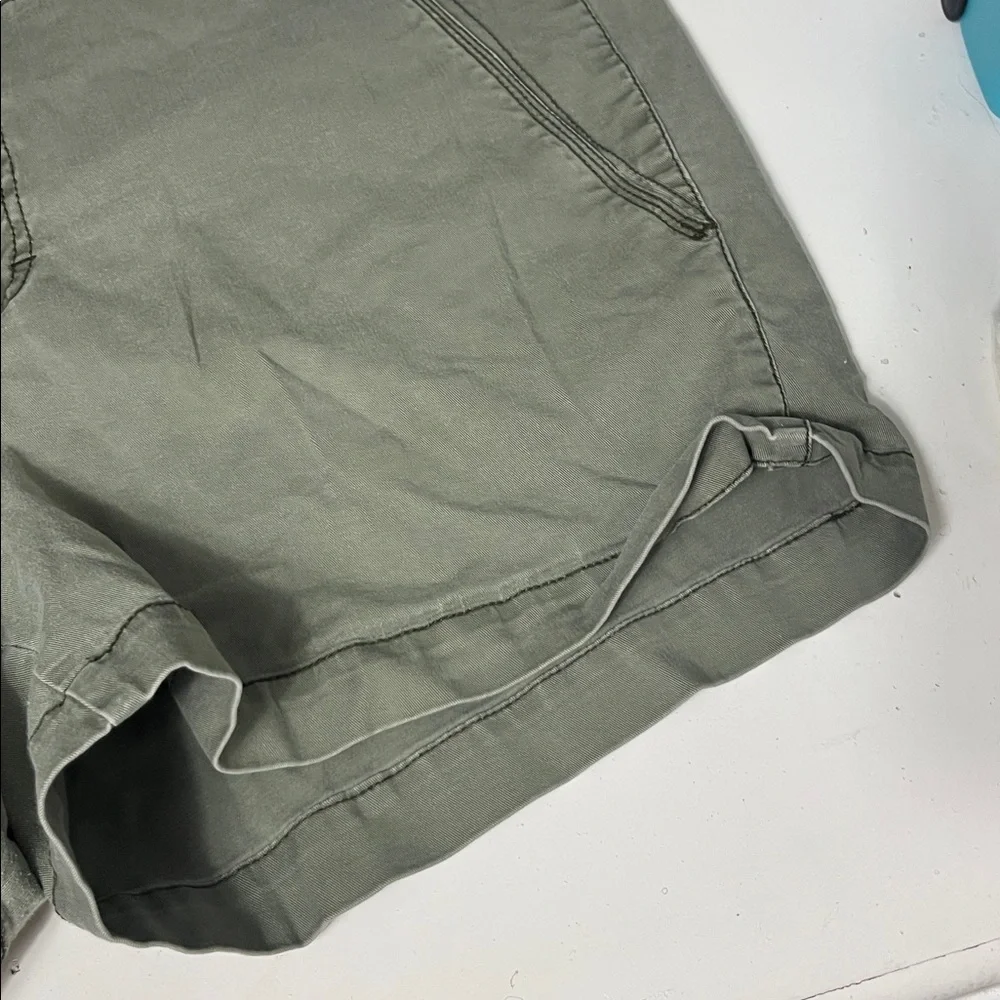 Vintage Faded Glory Sz 18 Stretch Army Green Denim Jean Shorts